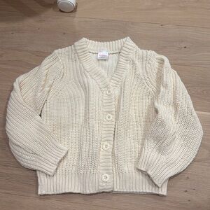 Hanna Anderson ivory cream cotton cardigan